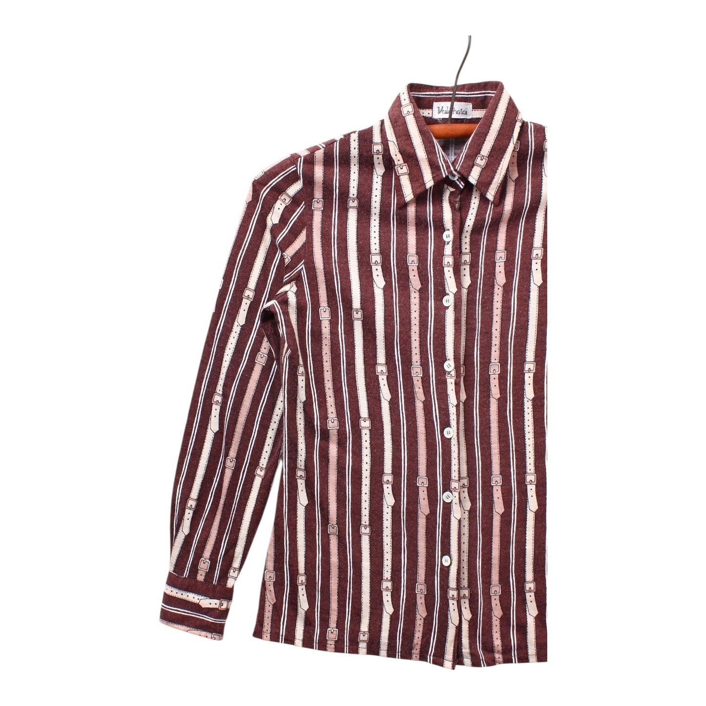 90s Belt print shirt wool women’s sized XS?