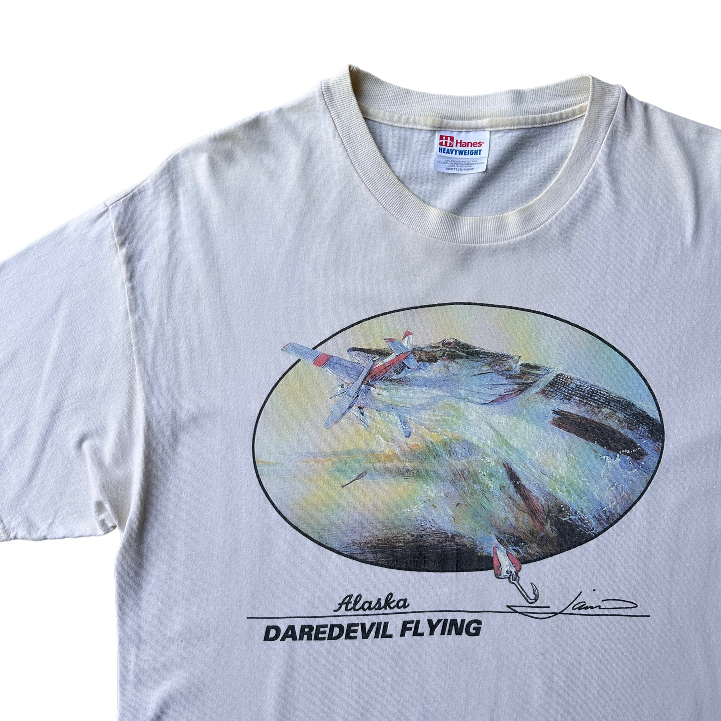 90s Daredevil flying devil lure tee medium