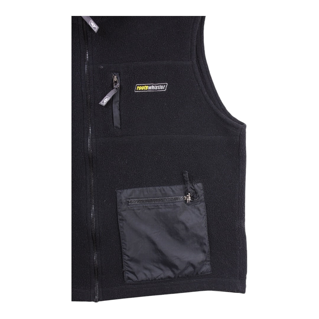 2000s Roots hooded fleece vest large