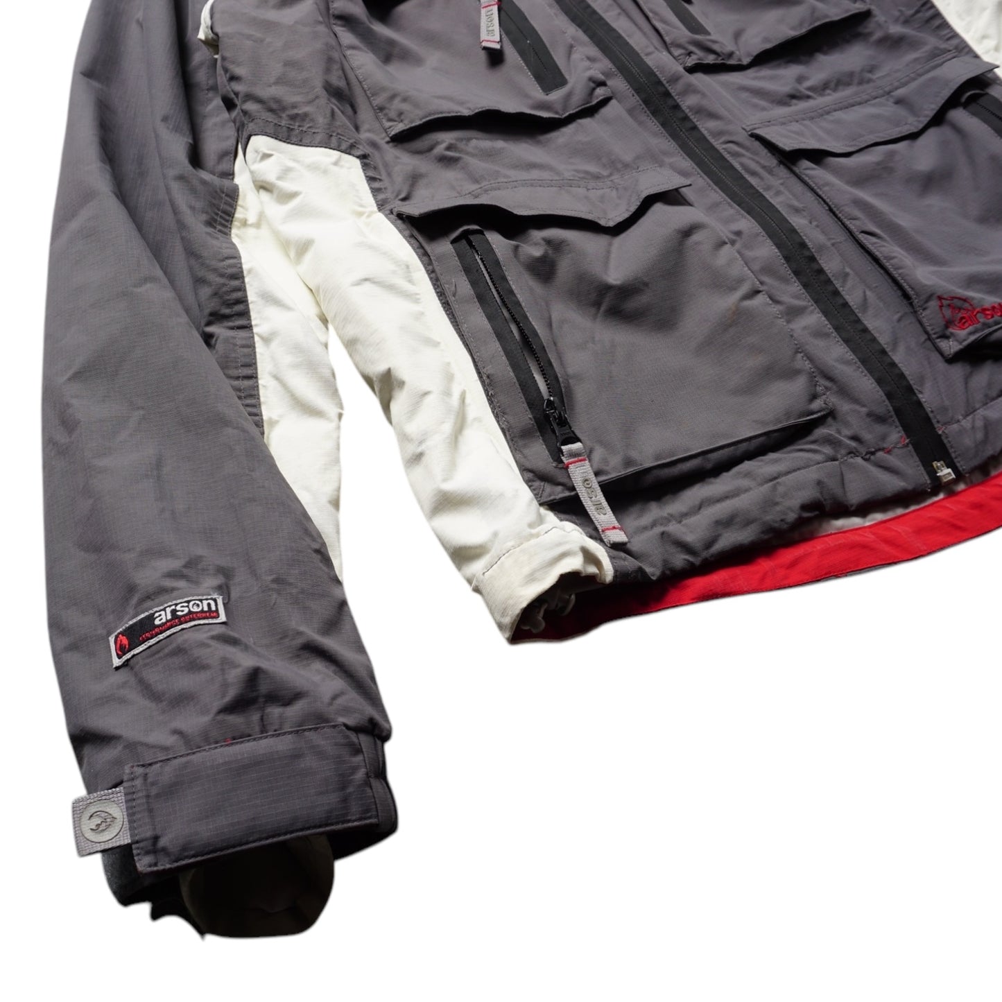 Y2K Arson multi pocket snowboard jacket Small