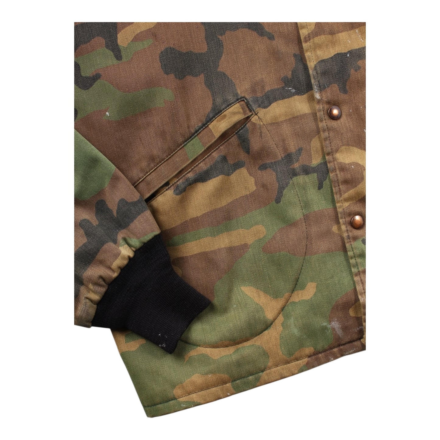 80s Lelos lodge walleye genoa wisconsin camo jacket XL