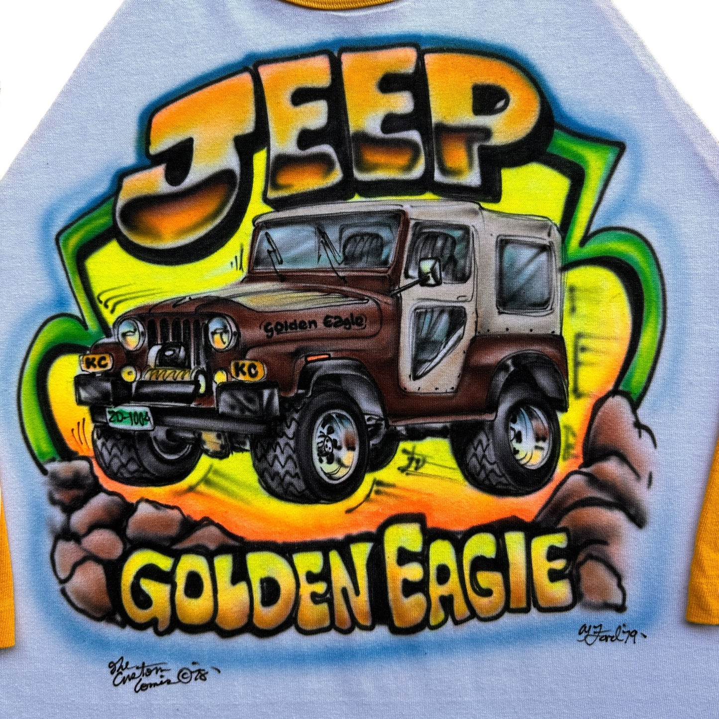 70s Jeep golden eagle airbrushed tee large