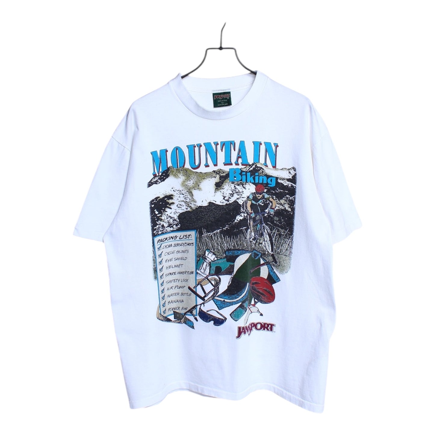 90s Mountain biking jansport tee large