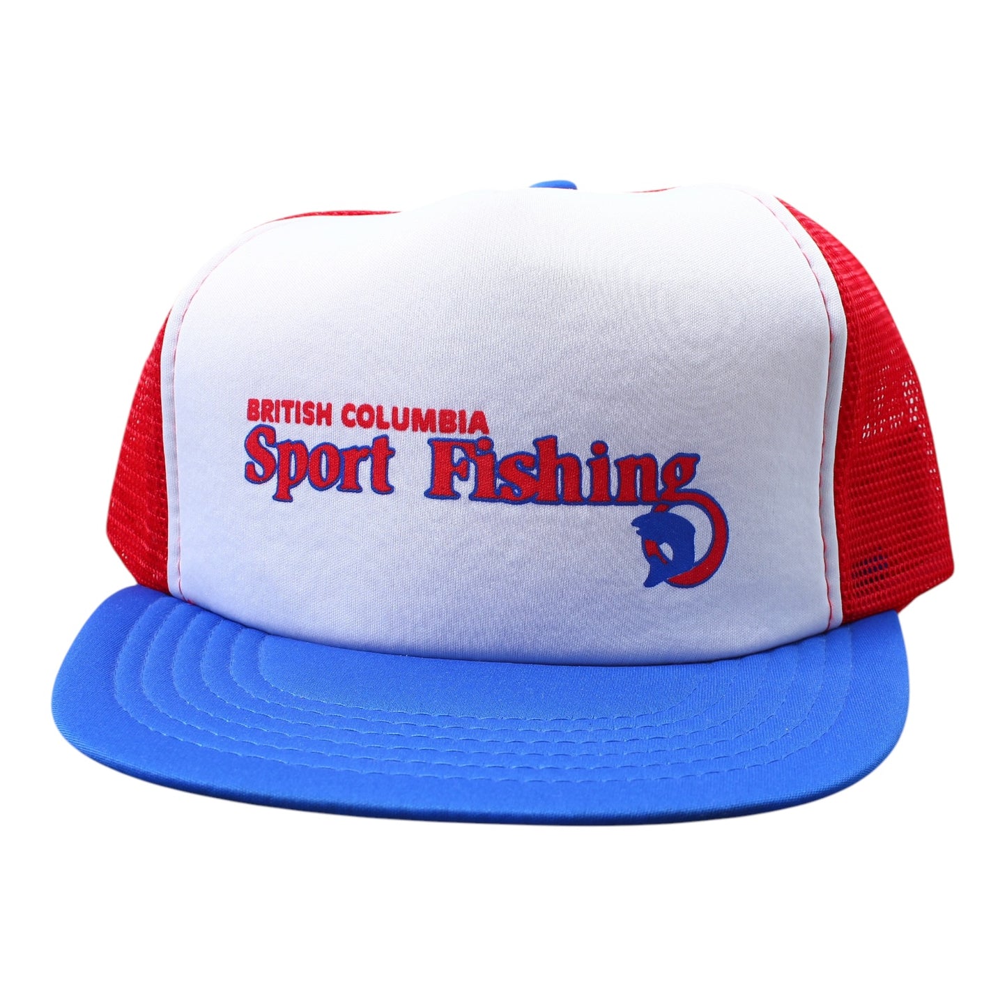 80s British columbia sport fishing trucker hat