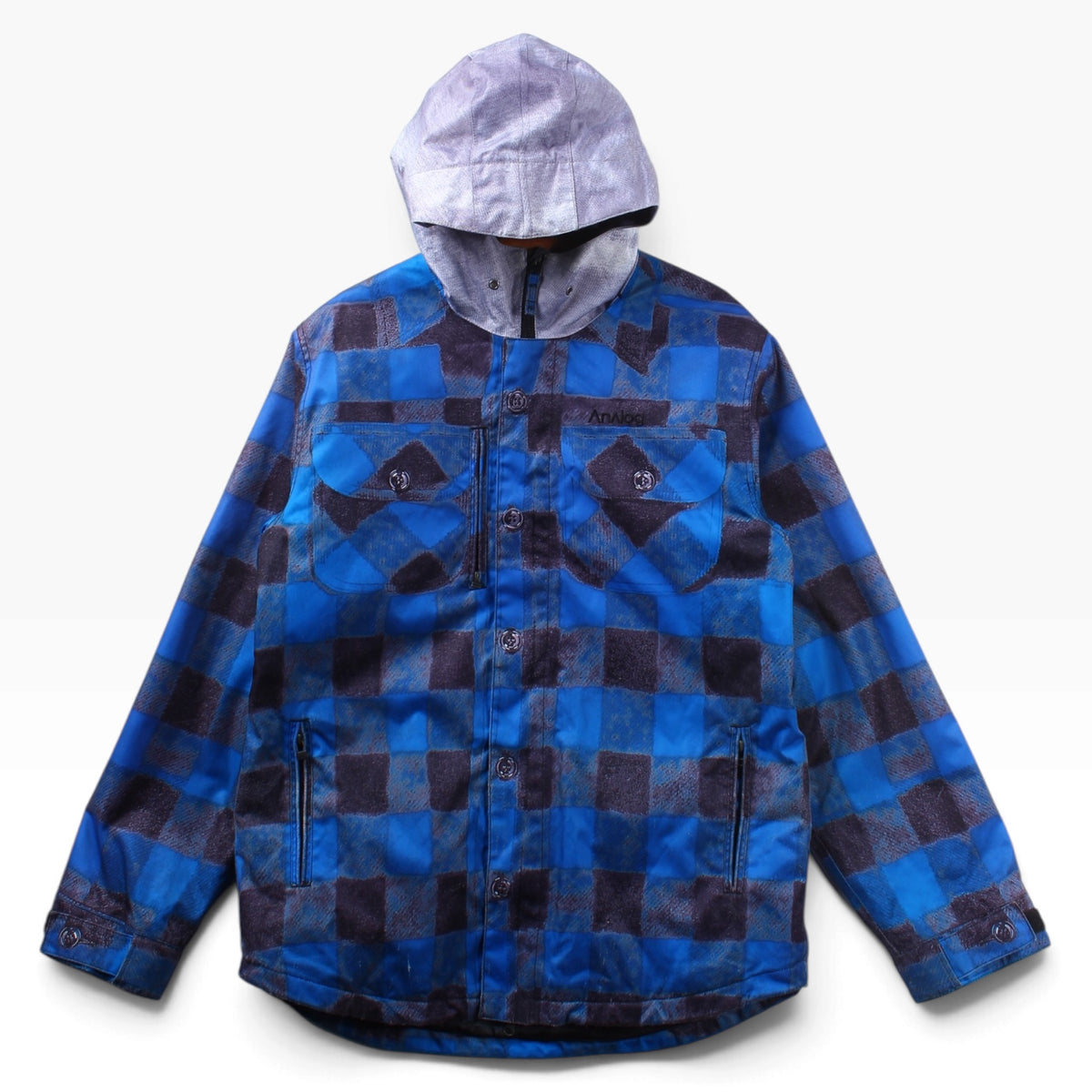 2009 Analog Hooded plaid jacket large