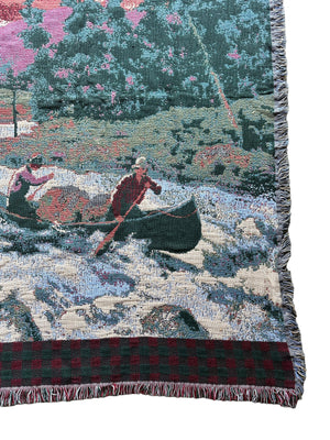 Canoe scene throw blanket Made in usa🇺🇸