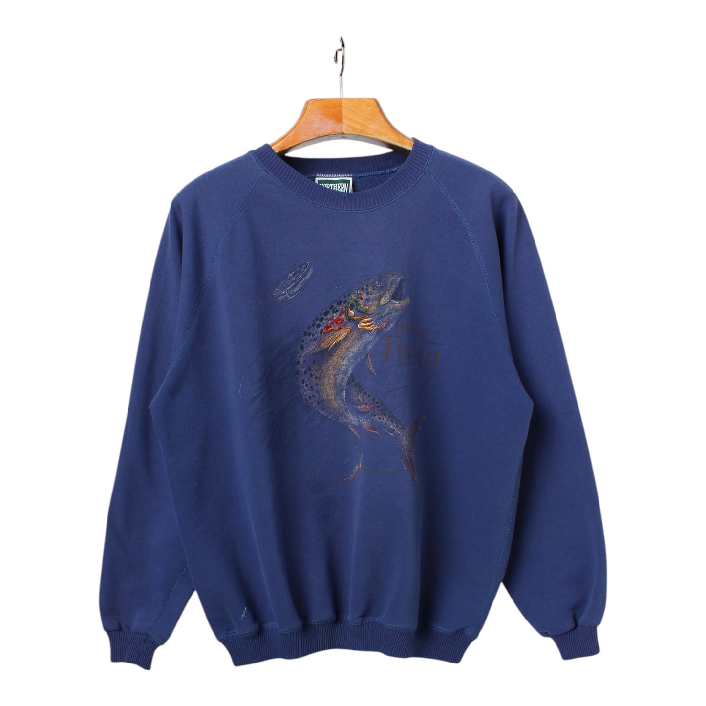 90s Brown trout crewneck XL