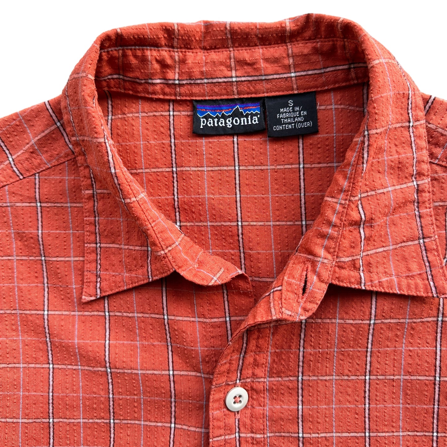 90s Patagonia seersucker shirt S/M