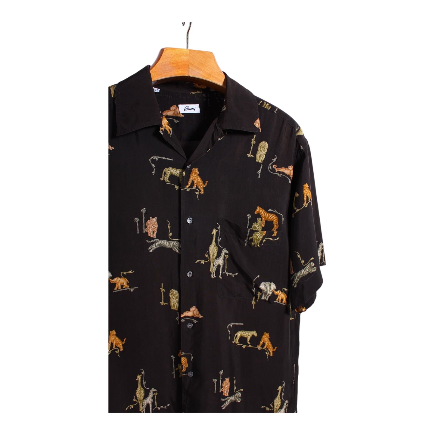 Brioni rayon animals shirt XL