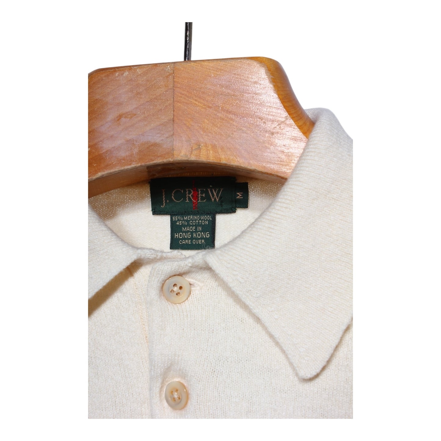 90s J Crew merino wool polo sweater Small