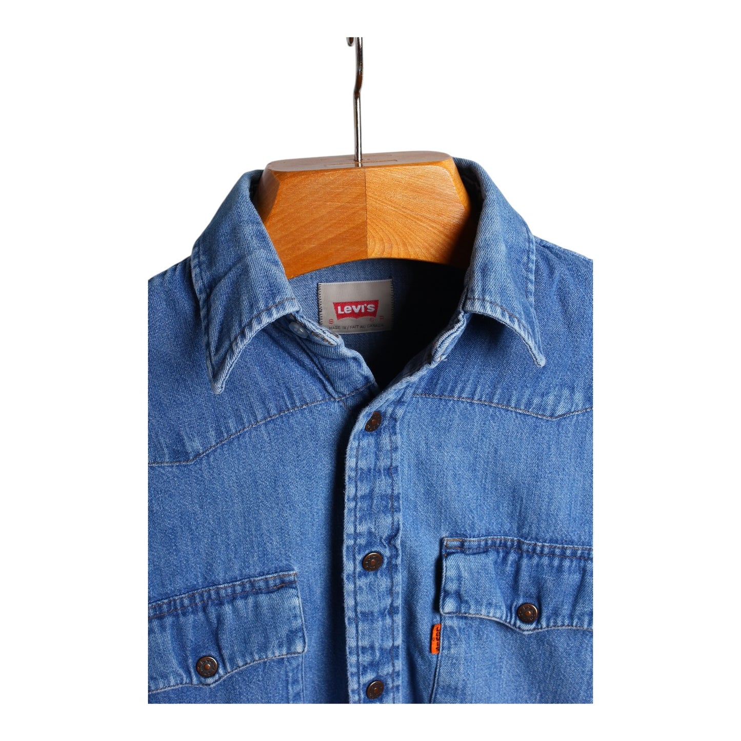 70s Levi’s orange tab western denim shirt small