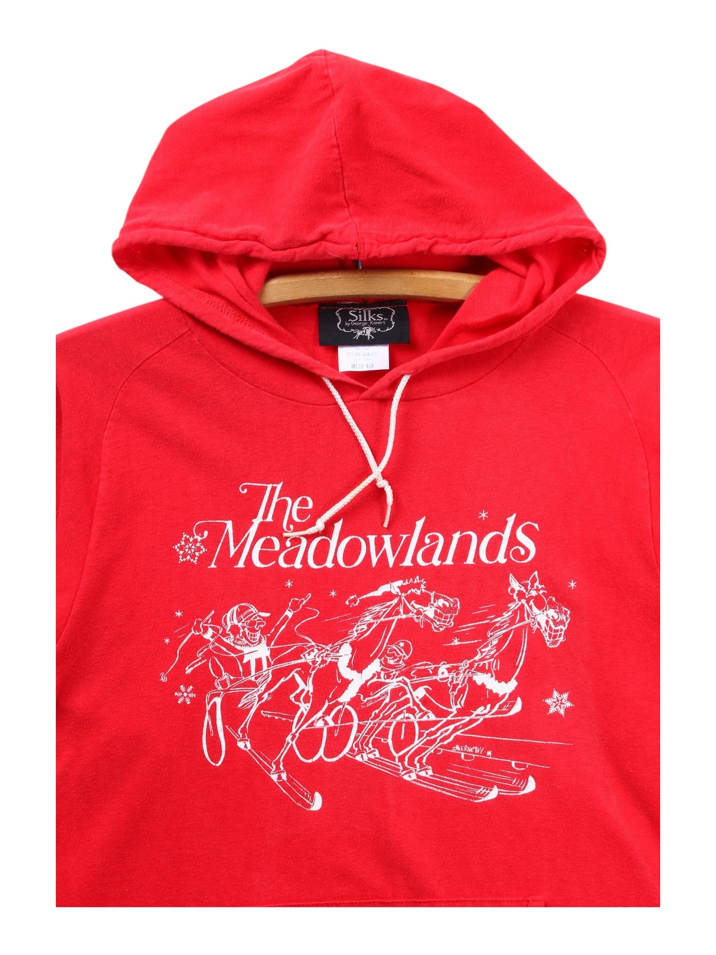 80s The Meadowlands horse racing hooded long sleeve small