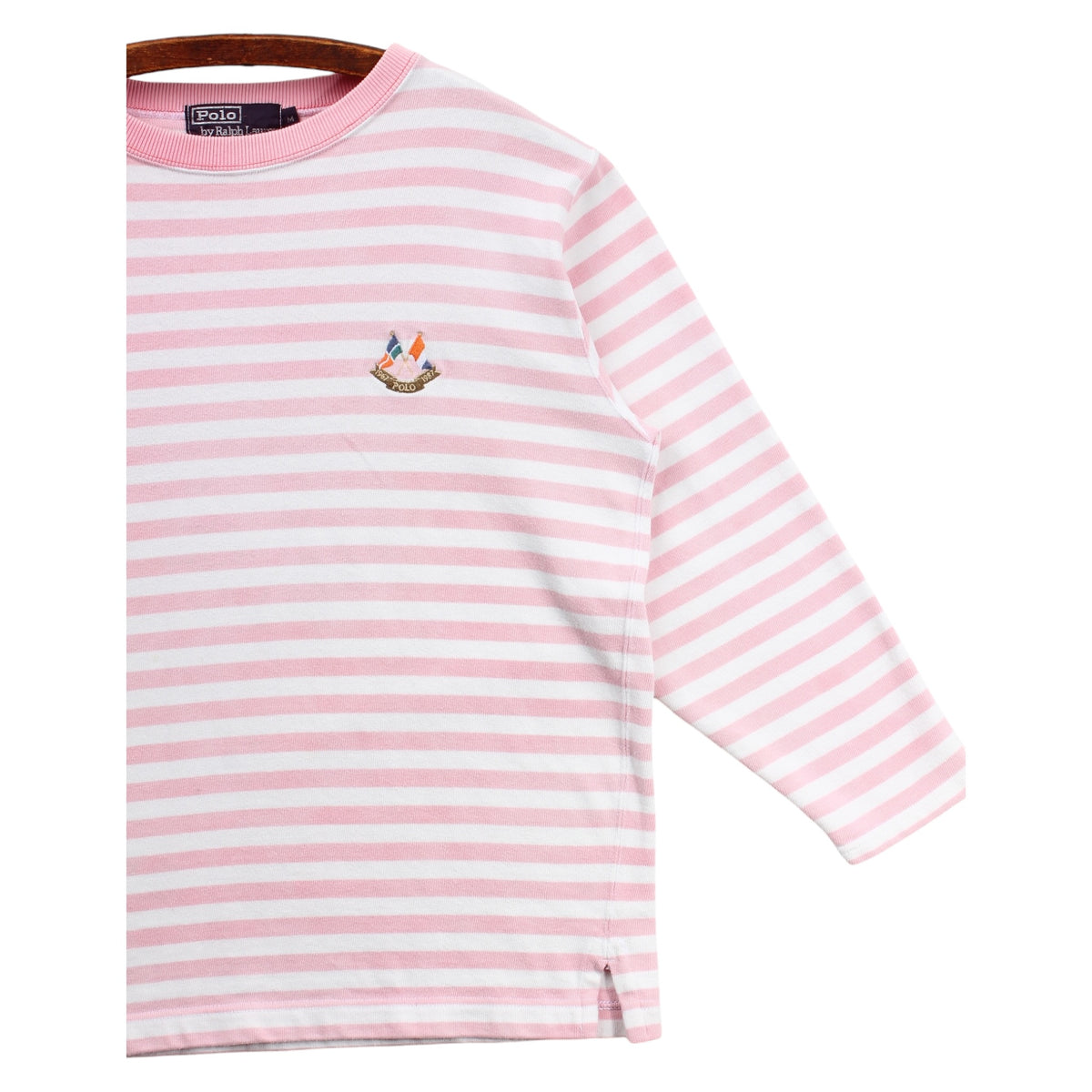 1987 Polo Ralph Lauren cross flags 3/4 sleeve shirt Small