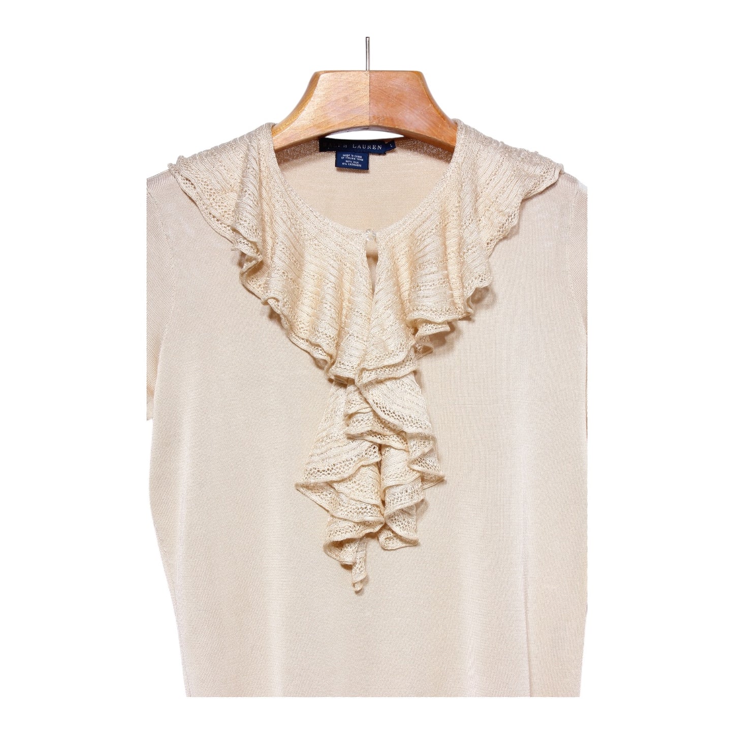 Ralph Lauren silk cashmere blend women’s frilly shirt small