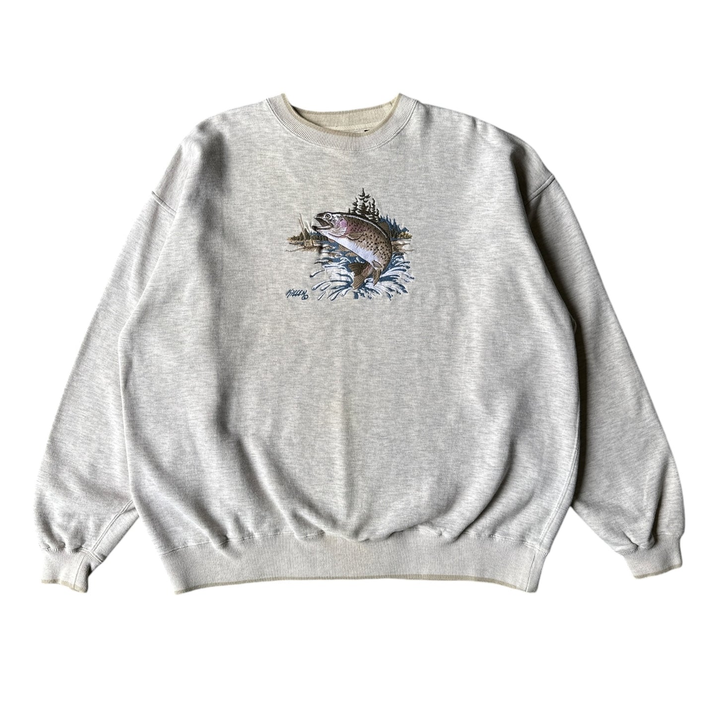 Rainbow trout embroidered sweatshirt