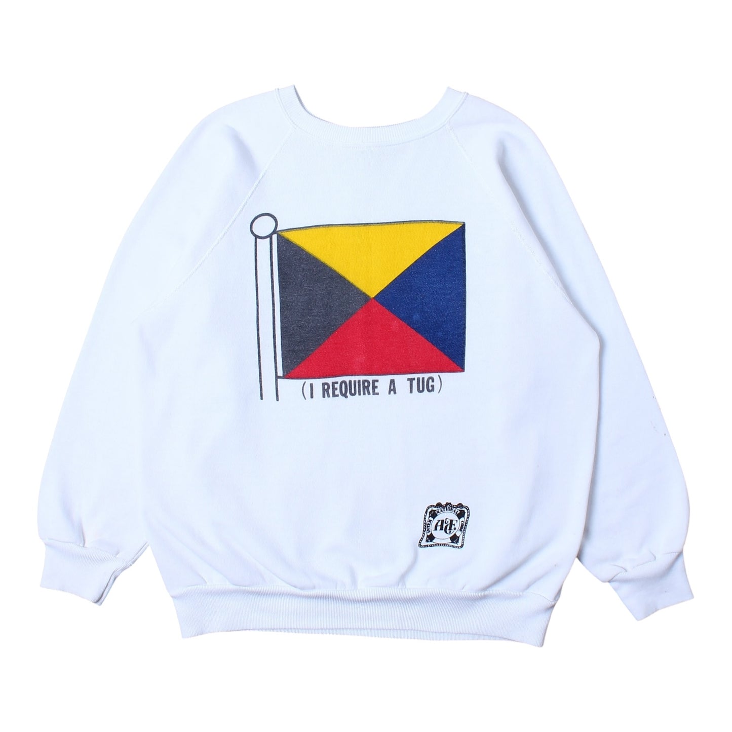 80s Abercrombie and fitch sweatshirt nautical flag tug M/L fut