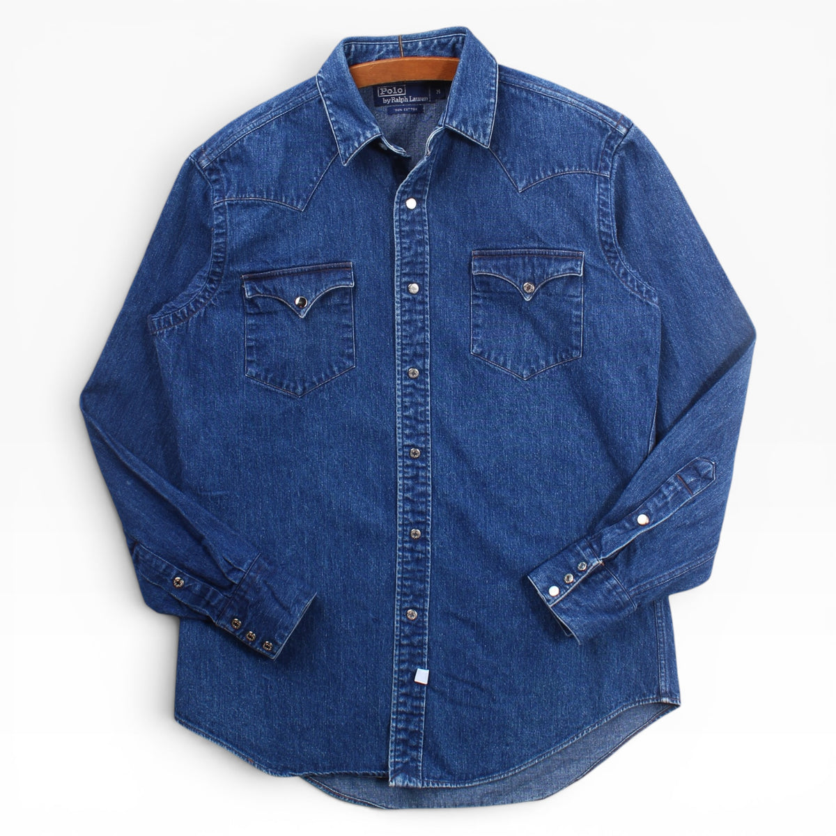 90s Polo Ralph Lauren denim western snap tee S/M