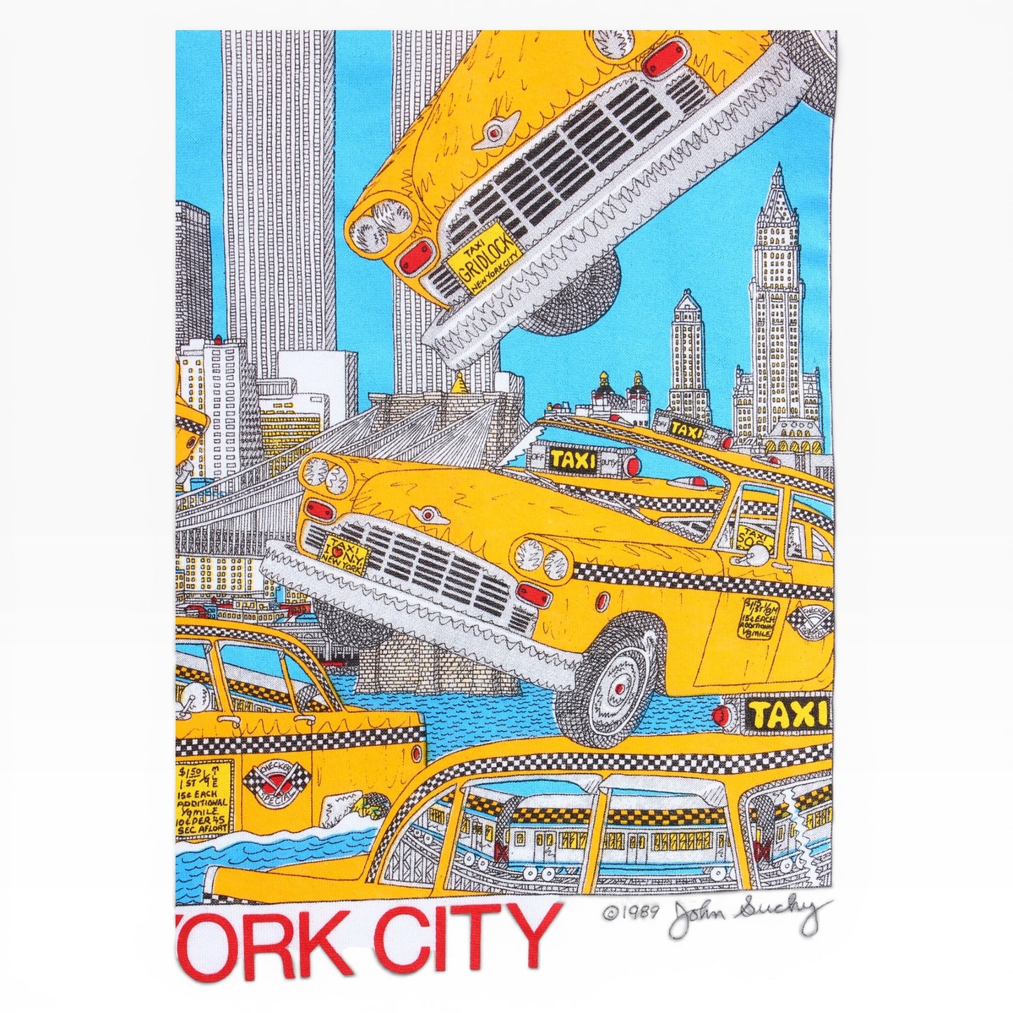 80s New york city twin towers tee medium