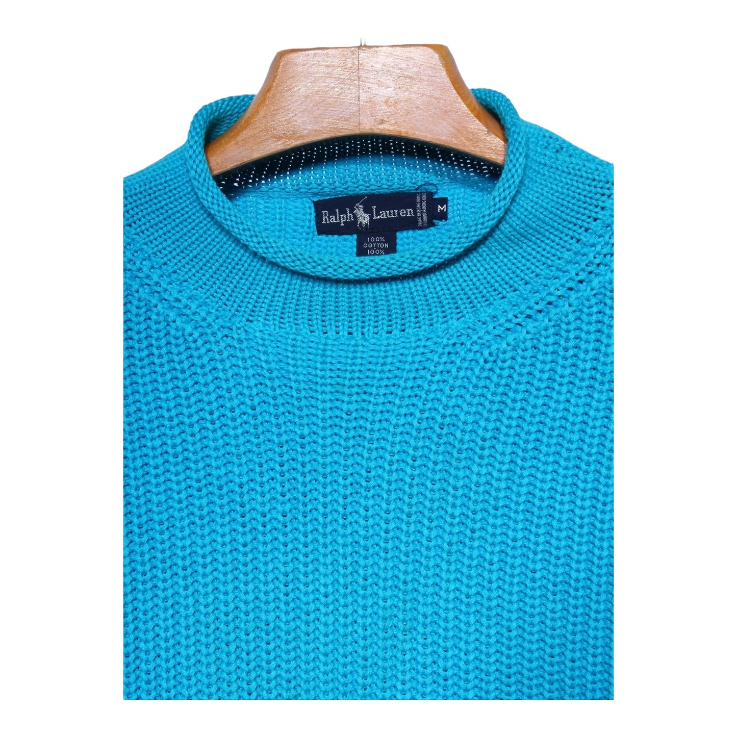 80s Polo Ralph Lauren rollneck cotton sweater Small