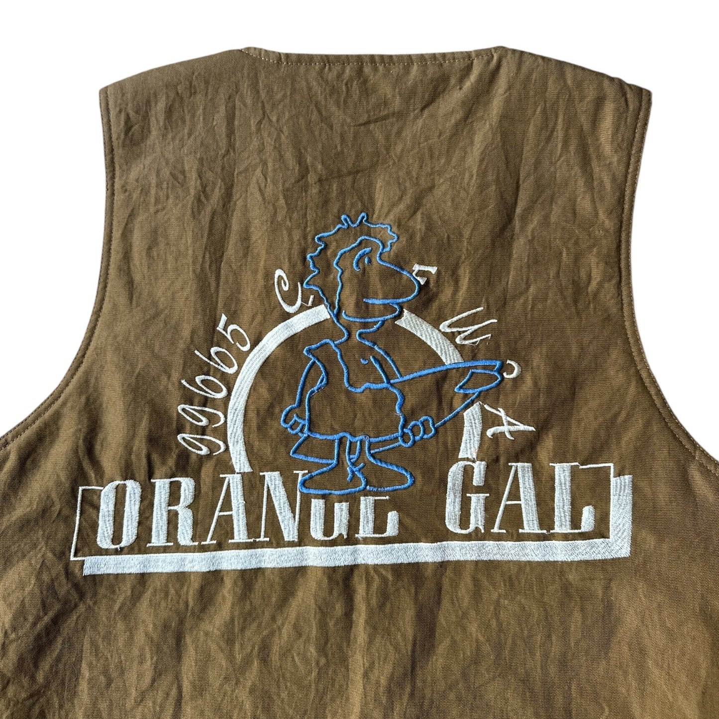 80s Orange gal japan vest medium