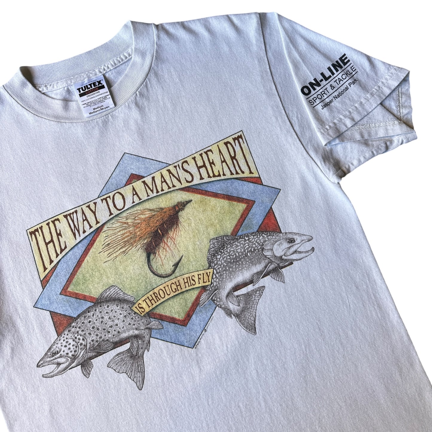 The way to a man’s heart fly fishing tee medium