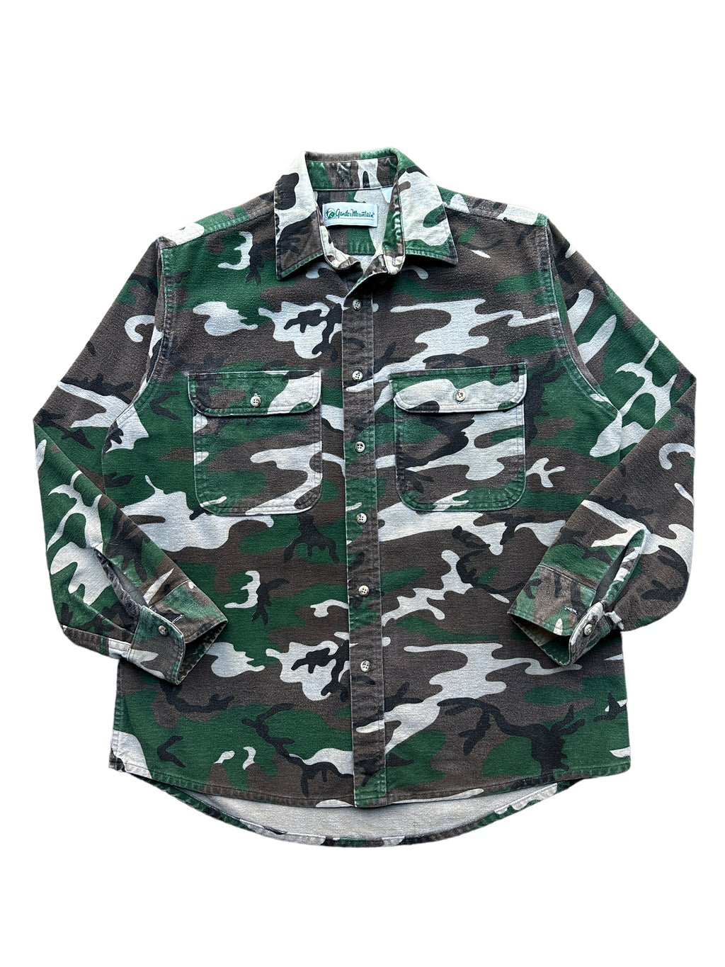 80s Gander mountain camo chamois shirt XL