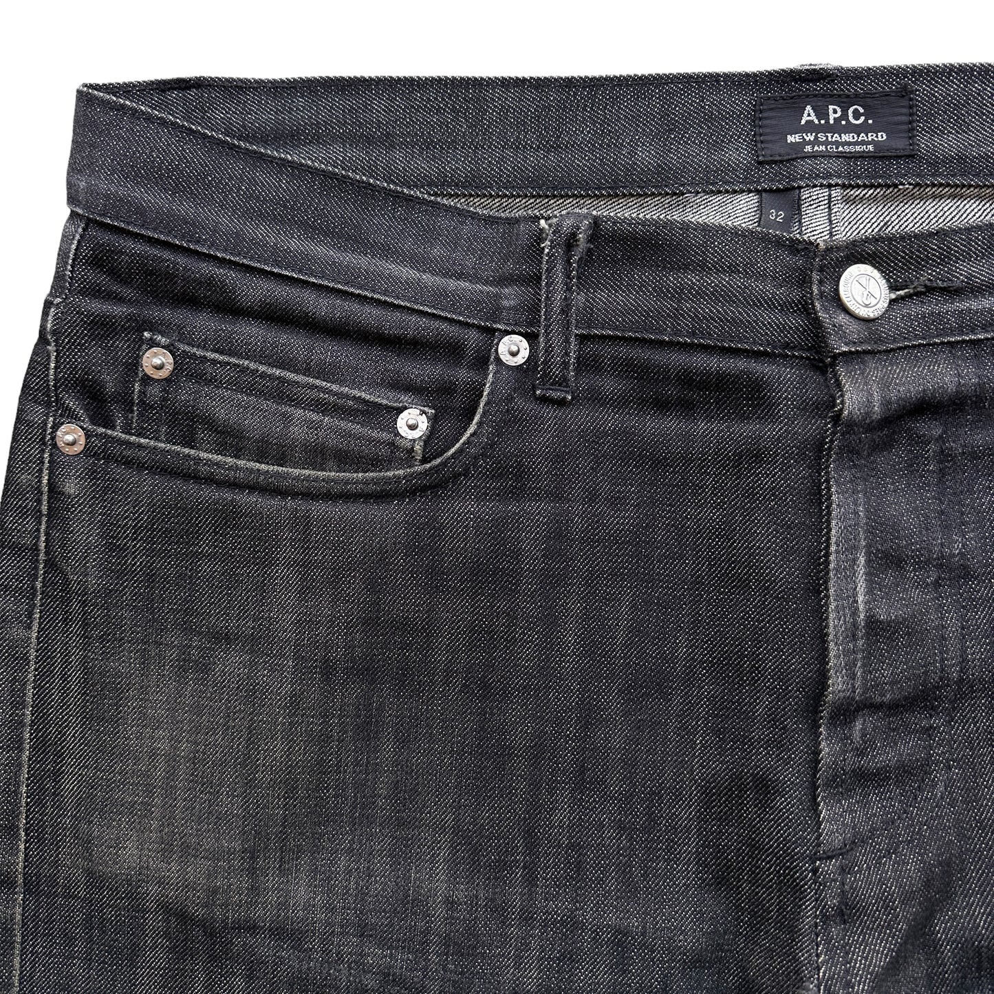 APC raw black denim new standard 34/34