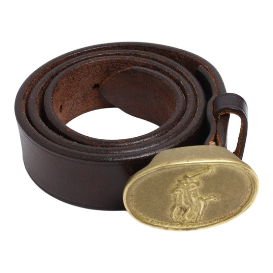 80s Polo Ralph Lauren brass leather belt Small