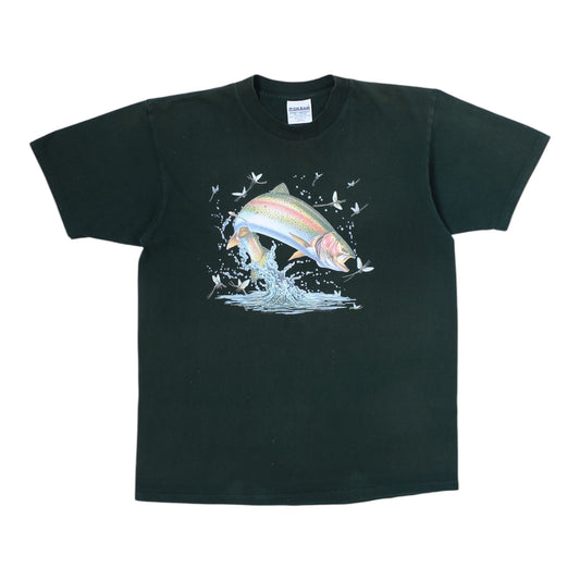 90s Rainbow trout tee large fish