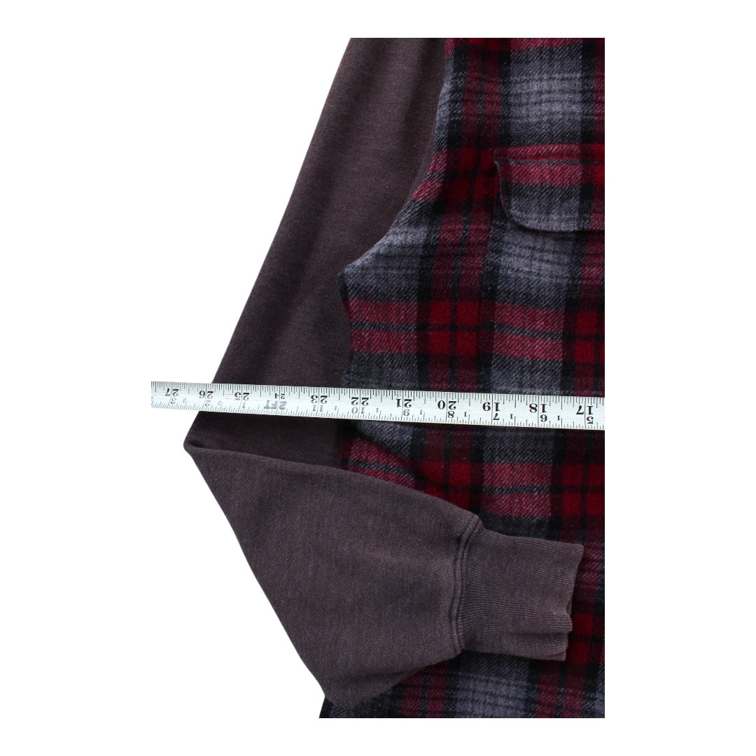 90s J crew wool blend button up hoodie Medium