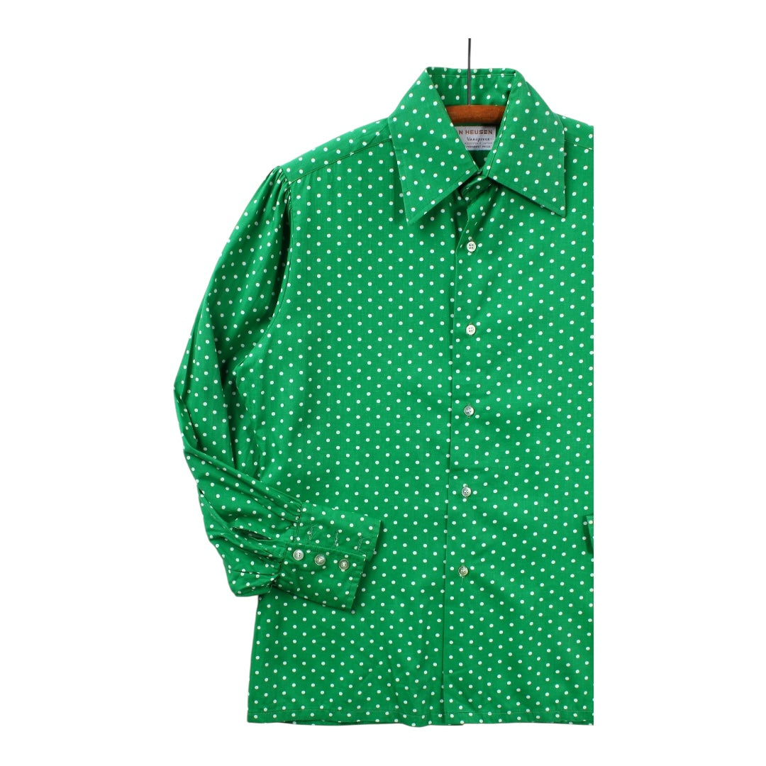 70s Van heusen polka dot button up medium