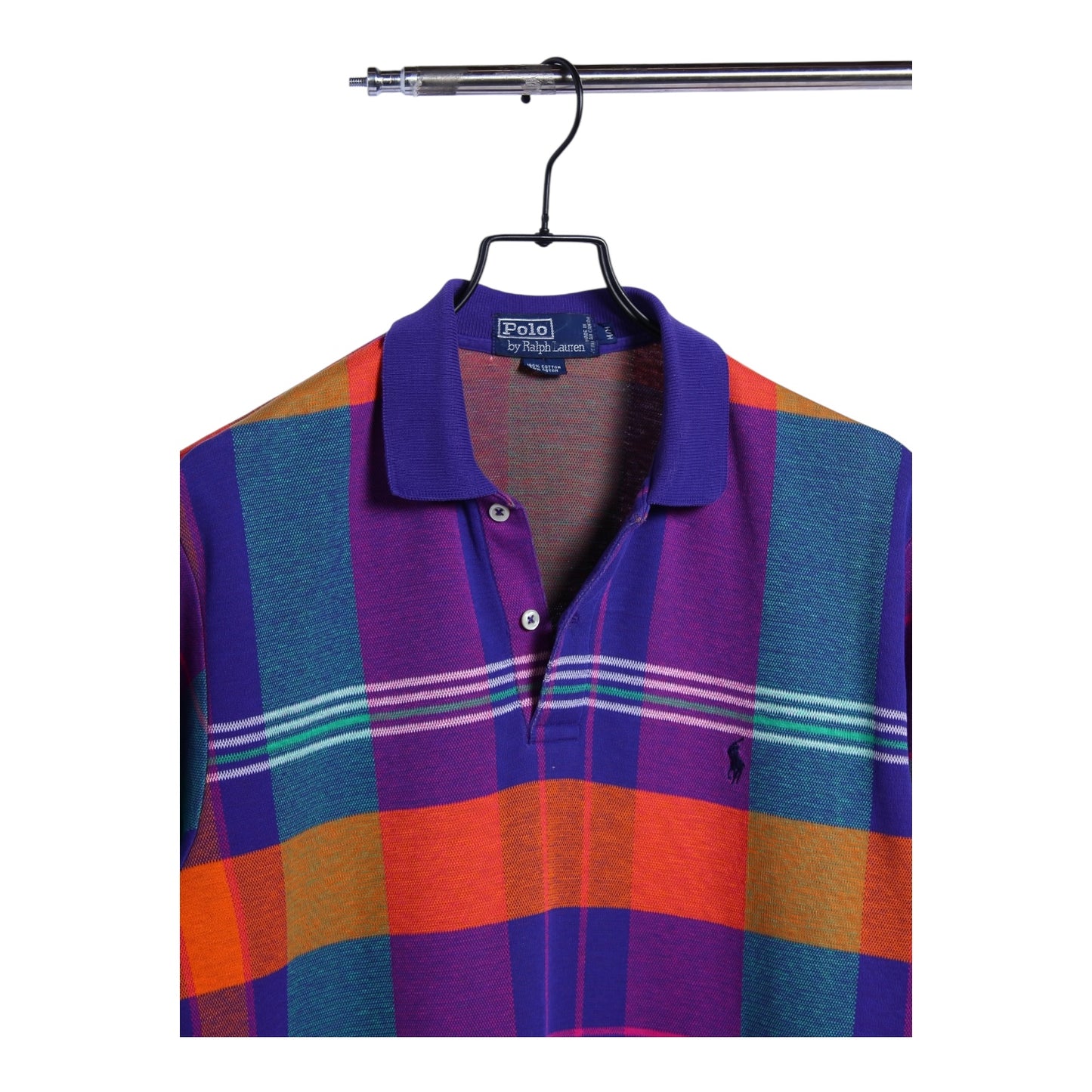 90s Polo Ralph Lauren plaid polo medium