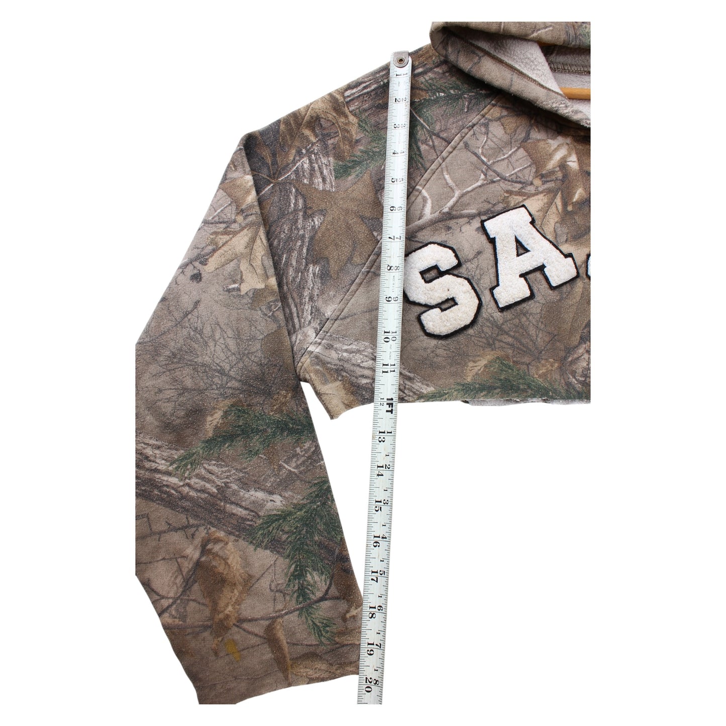 Salem fan made cropped camo hood