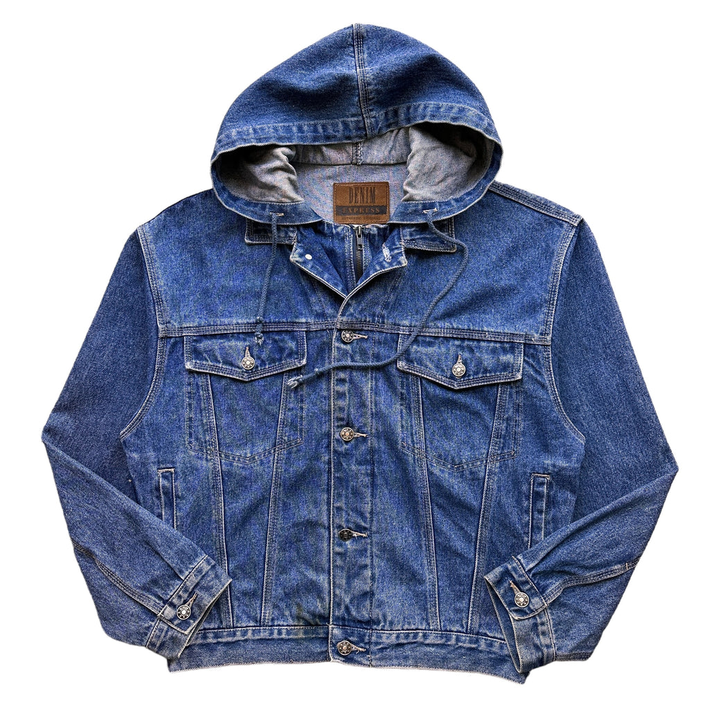 90s Hooded denim jacket medium