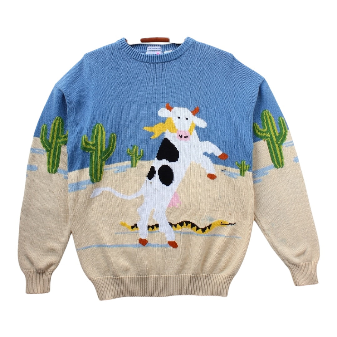 Cows cotton sweater large