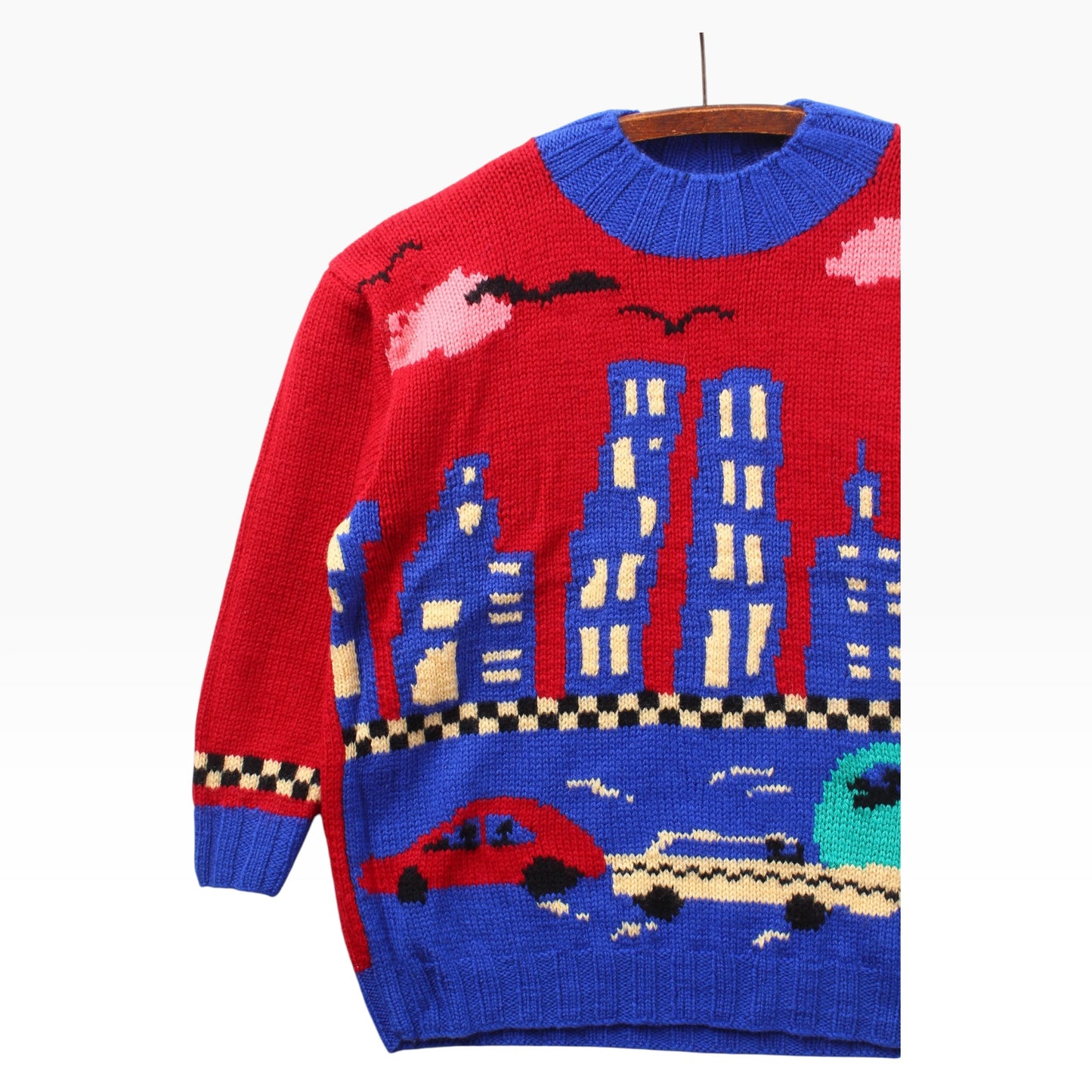 90s New York twin towers wool sweater medium