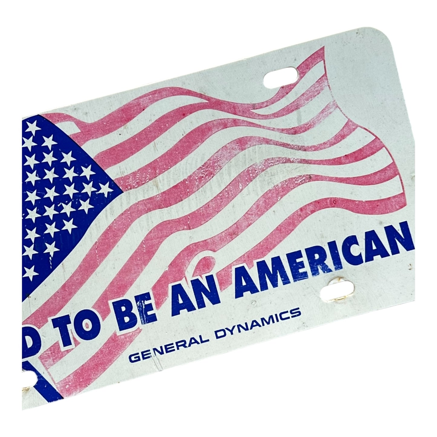 General dynamics american license plate