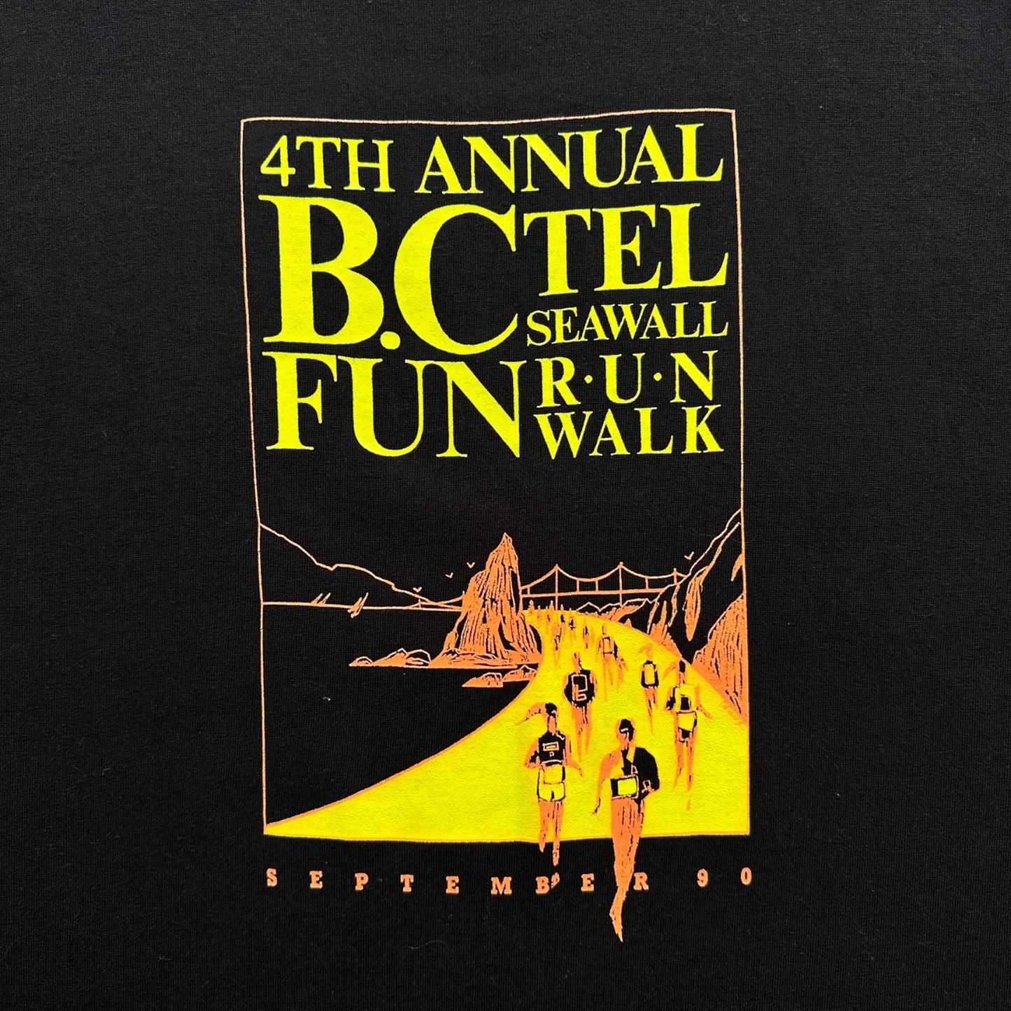 1990 vancouver bc tel fun run walk sea wall tee S/M