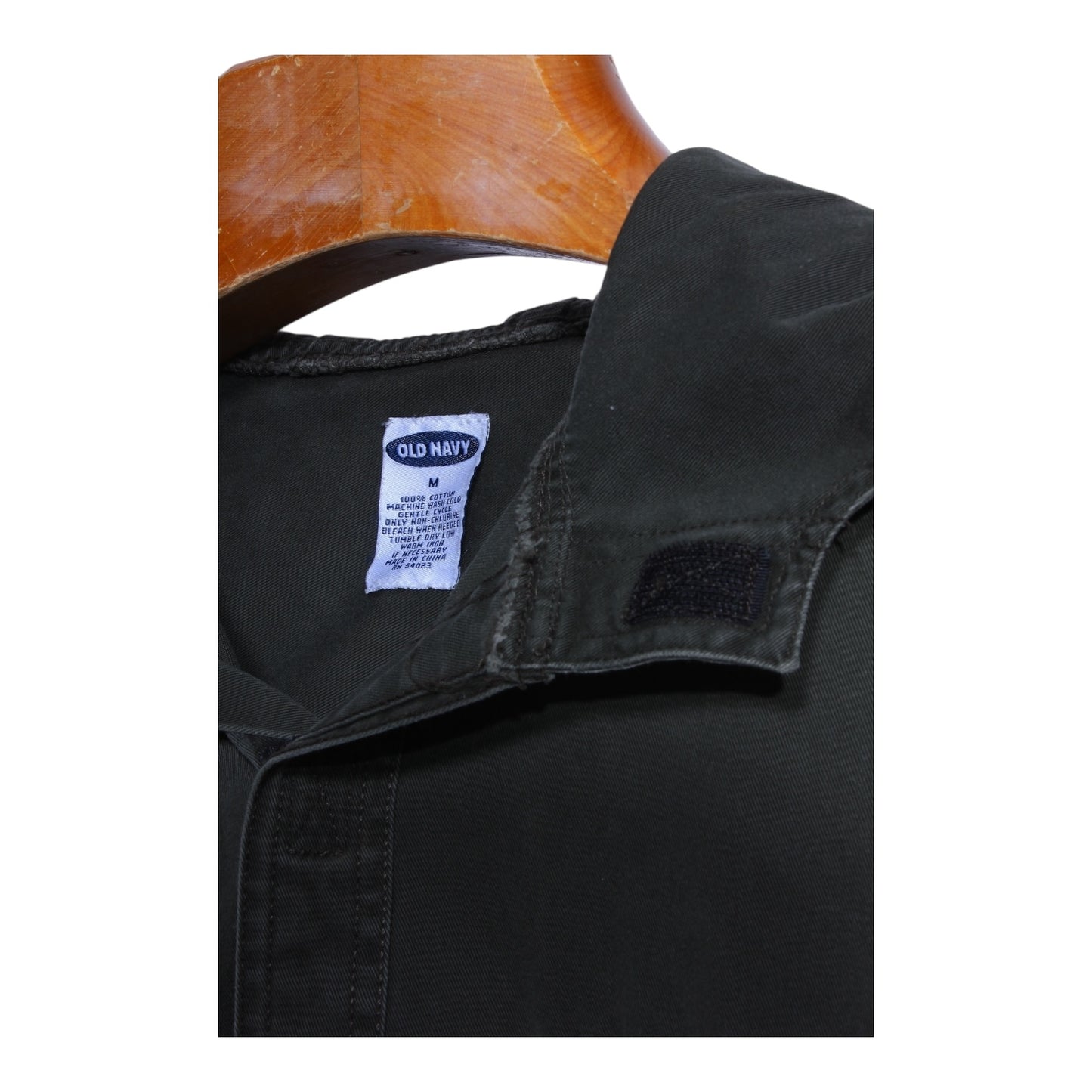 Y2k Old navy cotton velcro down hooded shirt medium