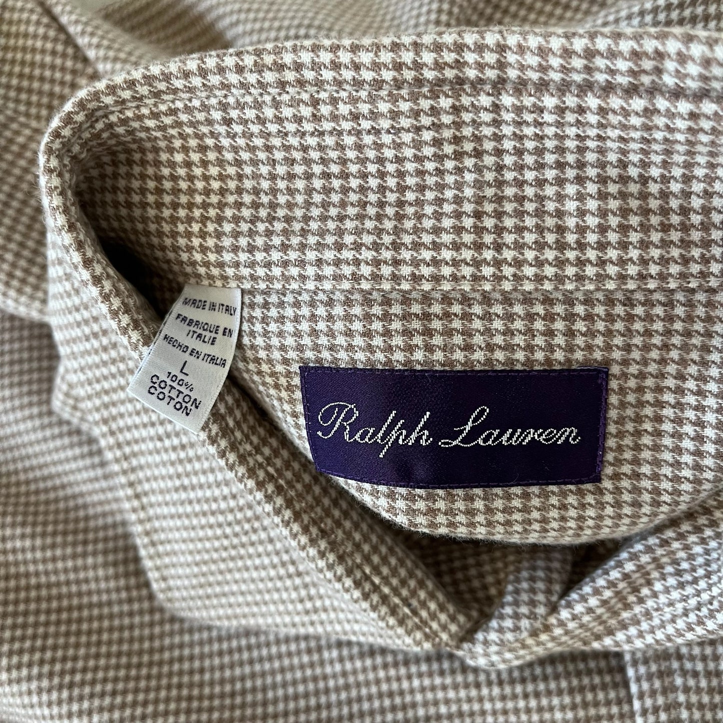 Ralph Lauren purple label made in Italy cotton button up large