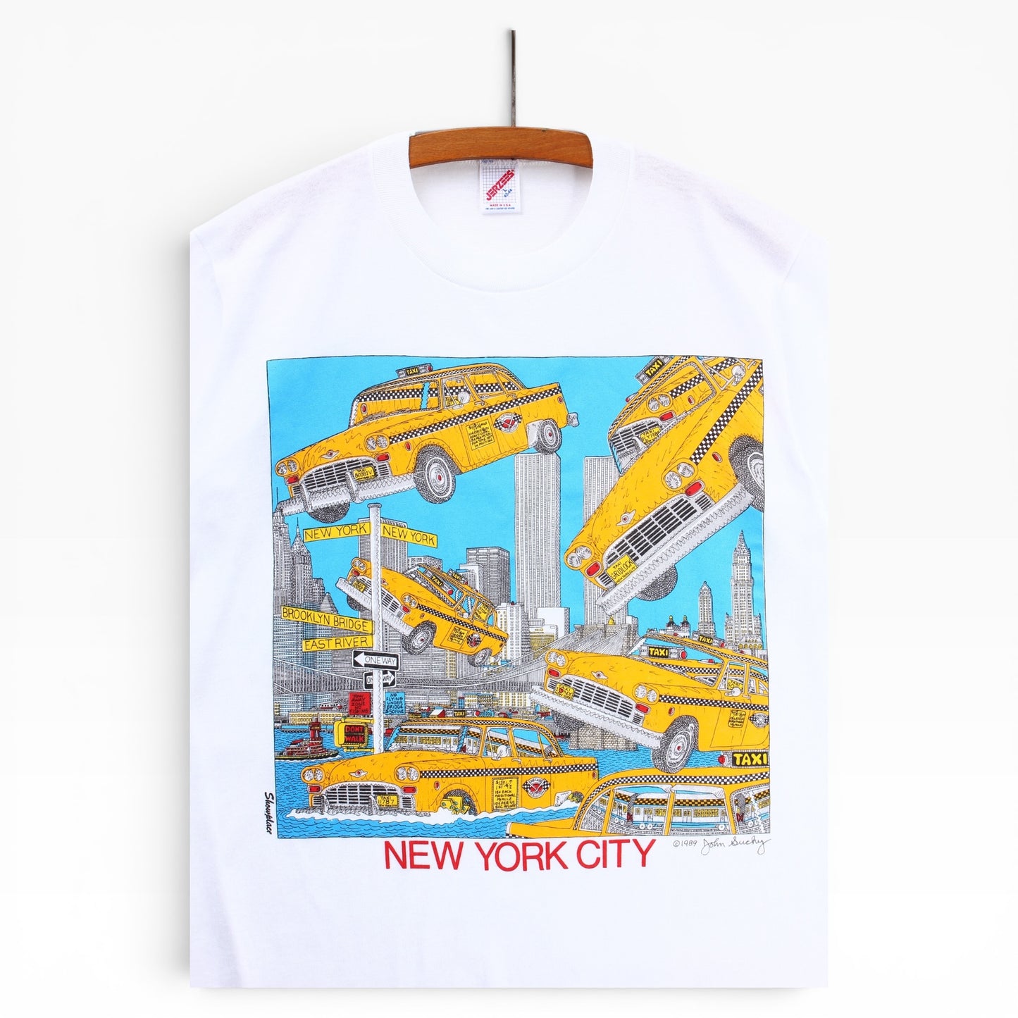 80s New york city twin towers tee medium