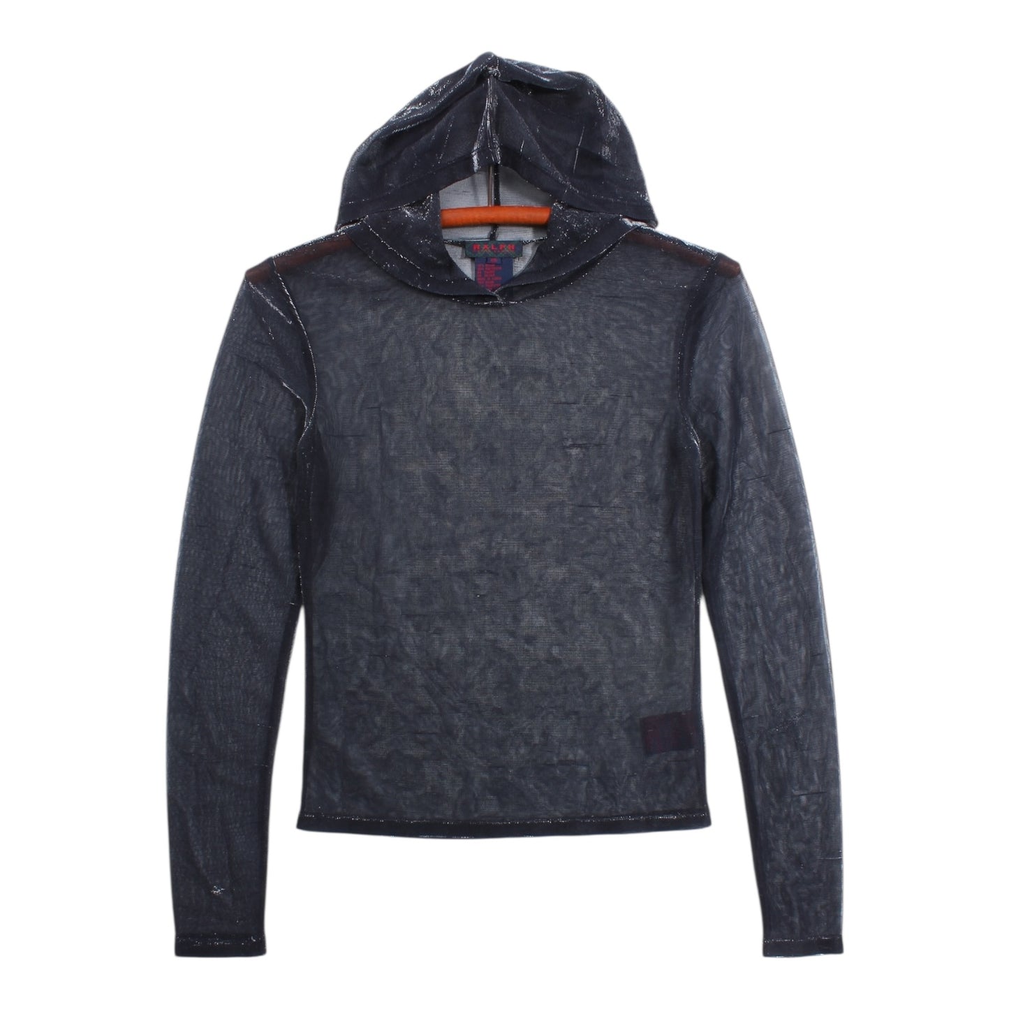 90s RALPH ralph lauren sheer hooded shirt XS