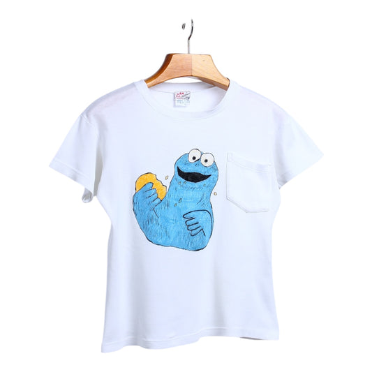 70s Cookie monster hand drawn tee small