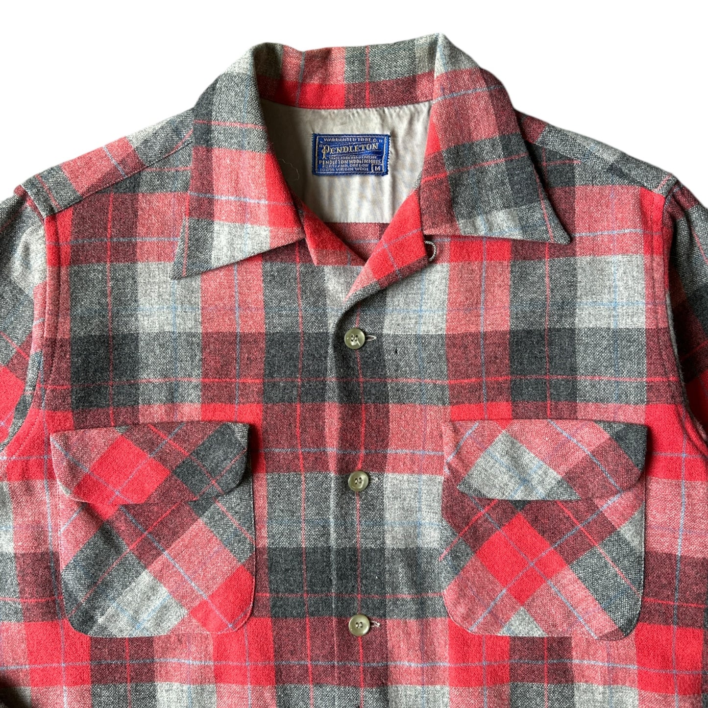 60s Pendleton wool camp shirt home crop medium