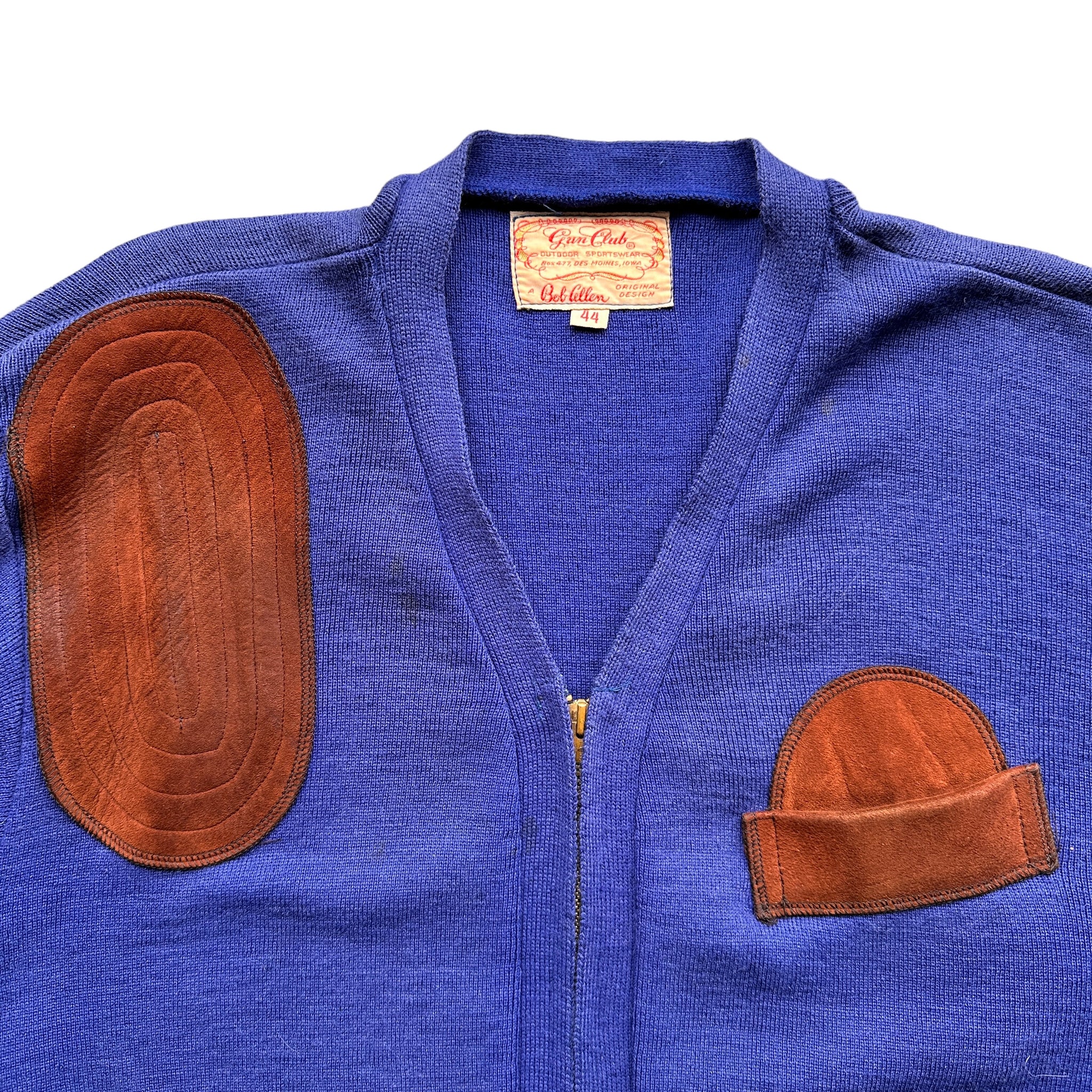 60s Wool bob allen shooting shirt. wool and leather M/L