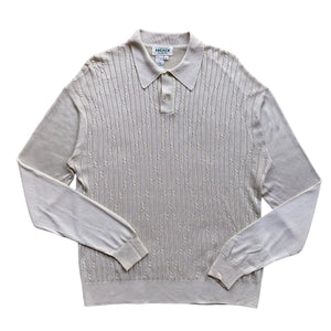 Wiseguy rayon knit blend polo longsleeve shirt M/L