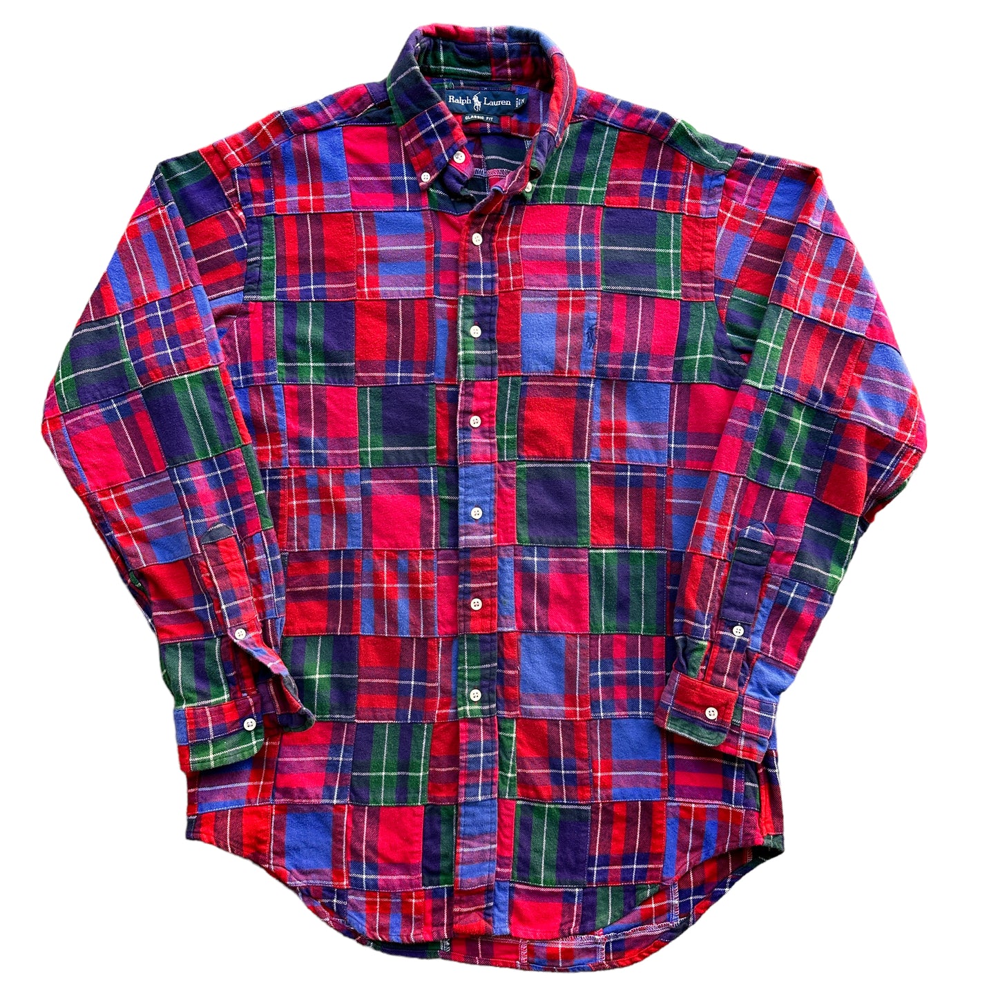 Polo ralph lauren patchwork shirt medium