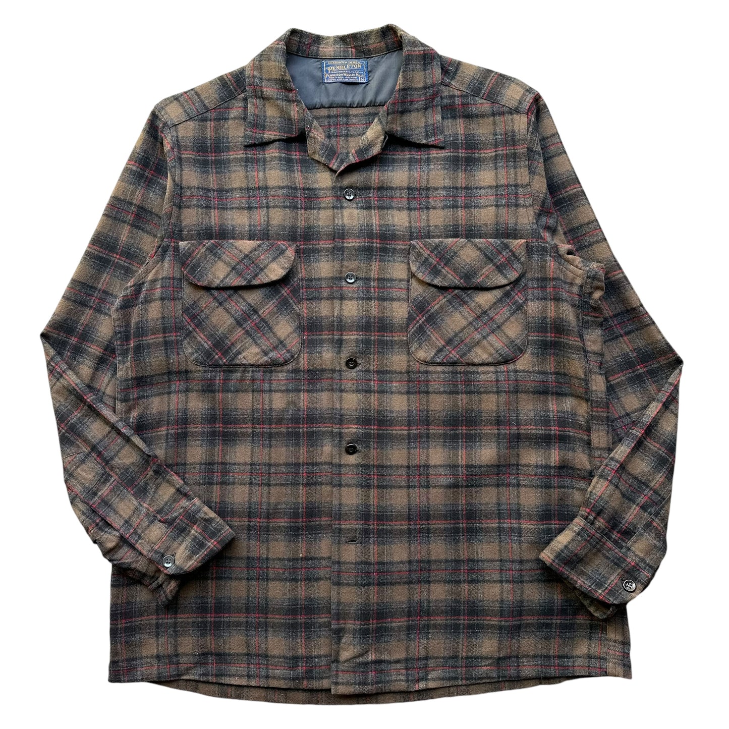 70s wool pendleton camp shirt medium