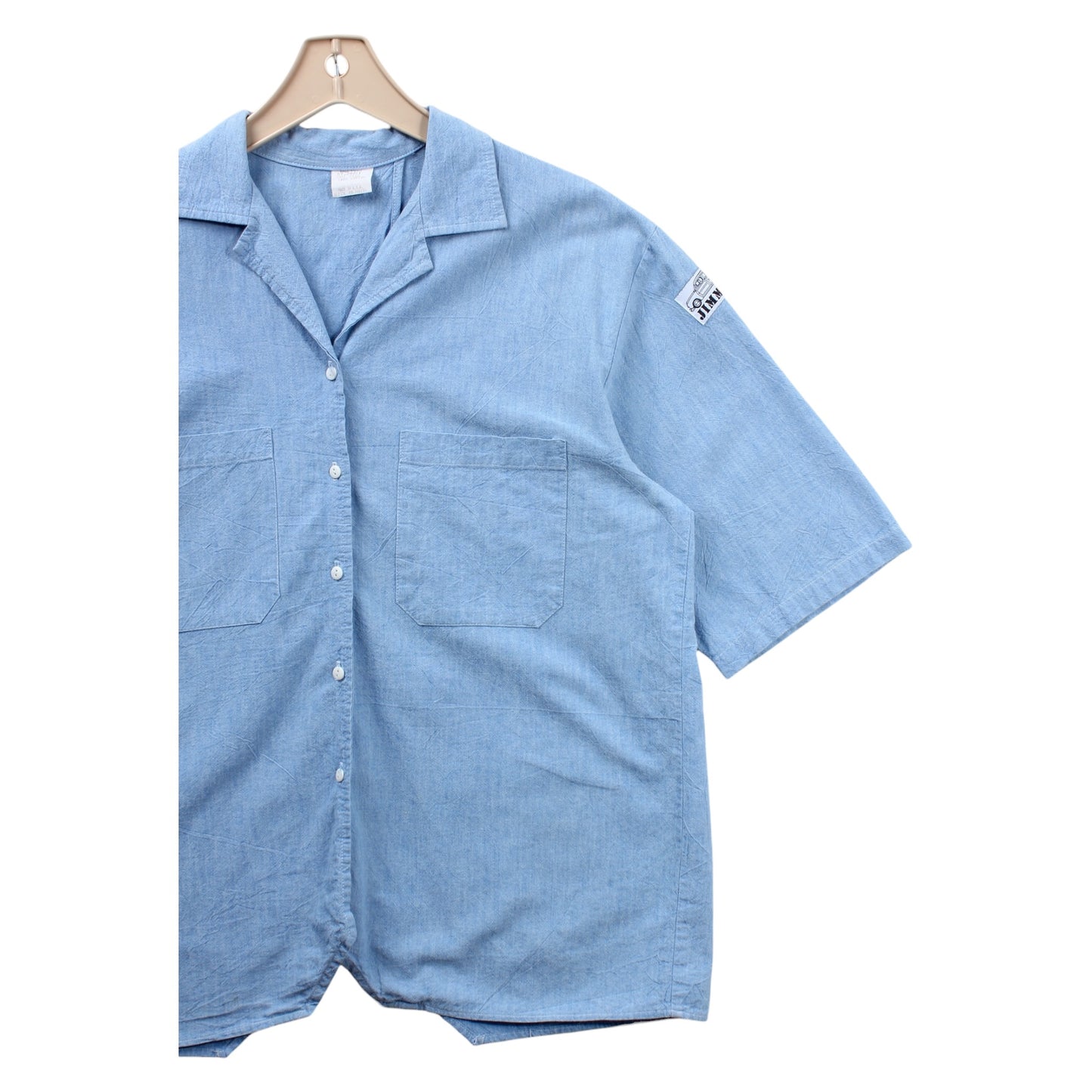 80s Jimmy’z chambray beach shirt slit back large
