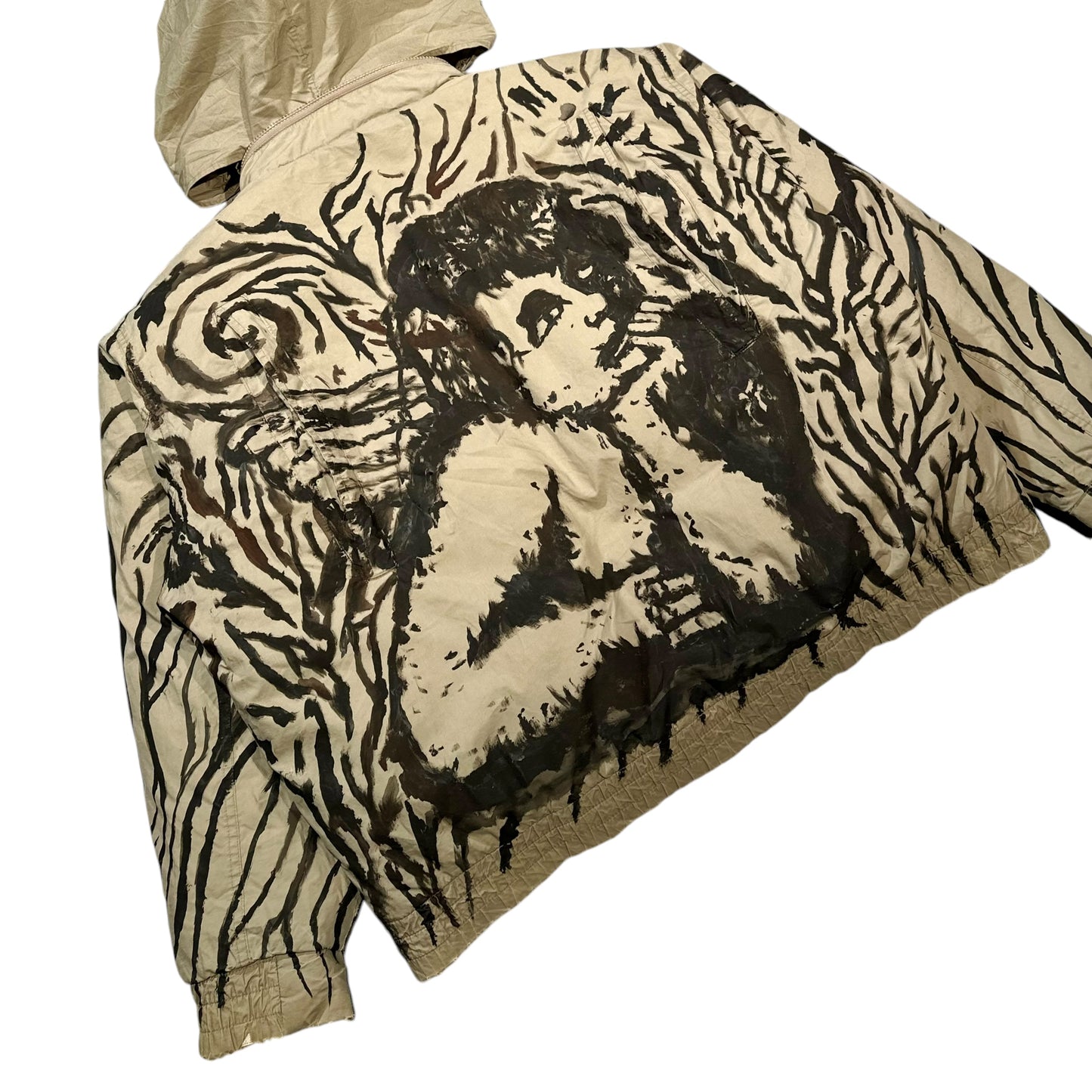 Emersin hand painted on cotton down jacket. XL